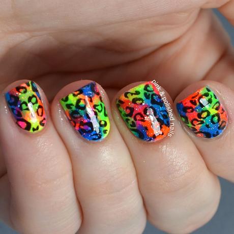 Multi-Colored Neon Leopard Nails