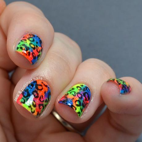 Multi-Colored Neon Leopard Nails