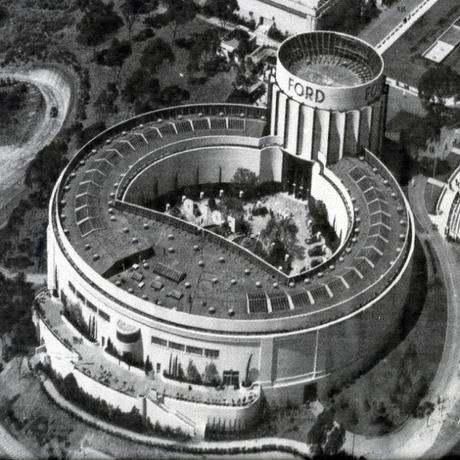 the Ford Building in San Diego, in the park, not at any dealership