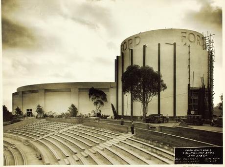 the Ford Building in San Diego, in the park, not at any dealership