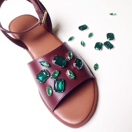 DIY Luxurious Asymmetrical Rhinestone Sandals