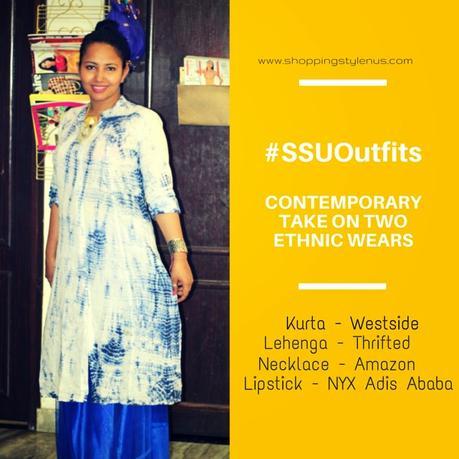 #SSUOutfits | A Day For Contemporary Take on Regular Ethnic Wears Bandhni Kurta+Lehenga