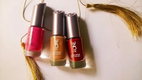 Oriflame The One Longwear Nail Polishes in Night Orchid, Ruby Rouge & Cappuccino Review, Swatch & Application