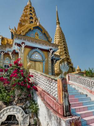 Phnom Sampeau Golden Stupa Battambang Cambodia