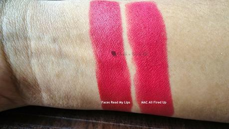 #Dupe That - #Faces Ultime Pro Read My Lips Matte Lipstick Vs #MAC All Fired Up Retromatte Lipstick
