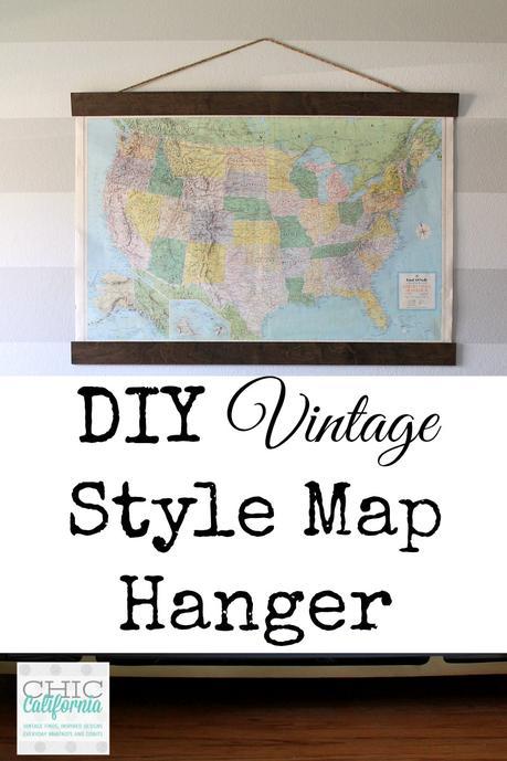DIY Vintage Style Map Hanger