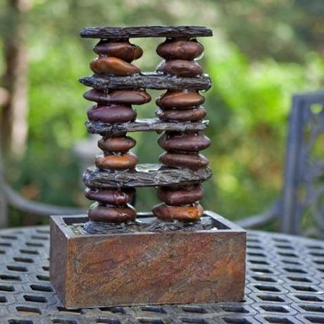 Alpine - Slate and Stone Tower Tabletop Fountain