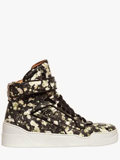Spring Florals? Check!:  Givenchy Tyson Floral Leather High Top Sneakers