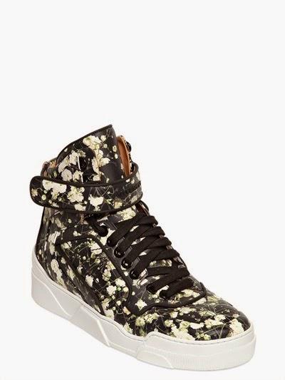 Spring Florals? Check!:  Givenchy Tyson Floral Leather High Top Sneakers