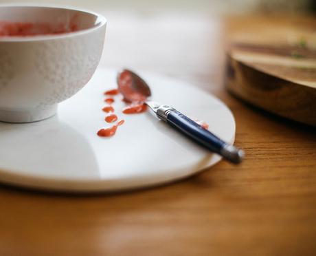 Panna Cotta in Strawberry Soup with Thyme