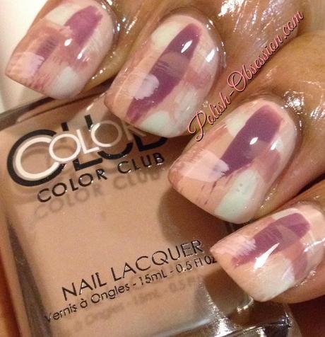 Brush Stroke Nail Art - Color Club Shift Into Neutral