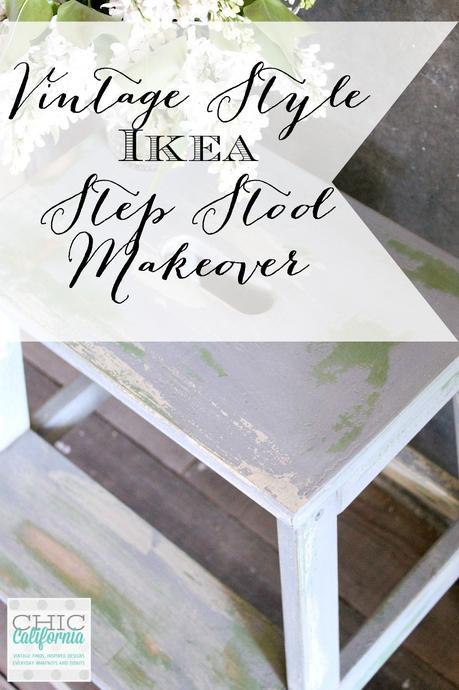 Vintage Style Ikea Step Stool Makeover