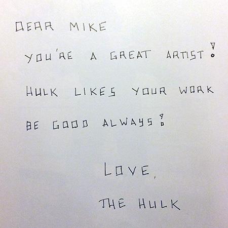 Letter to M.Sohaskey from the Hulk