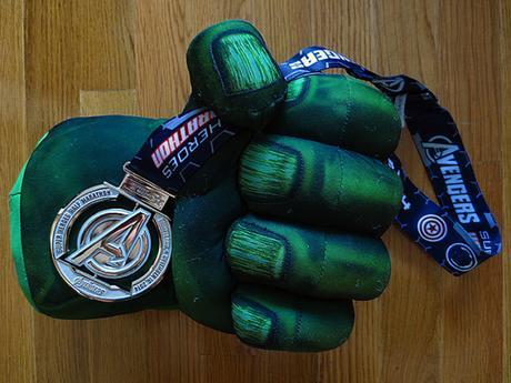 Avengers Half Marathon Medal 2014 in Hulk hand