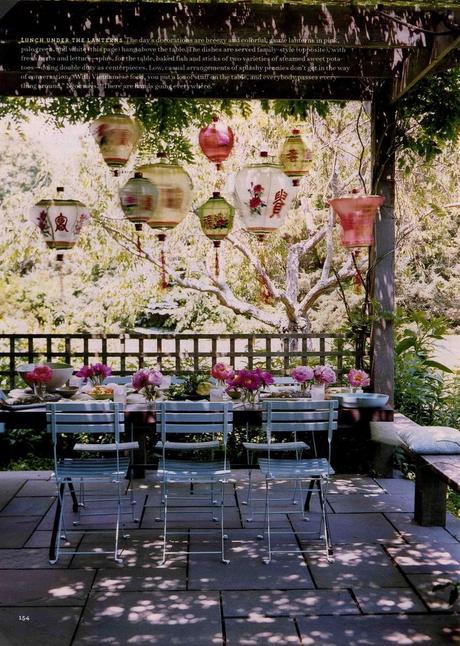 chinese paper lanterns create a lovely atmosphere...