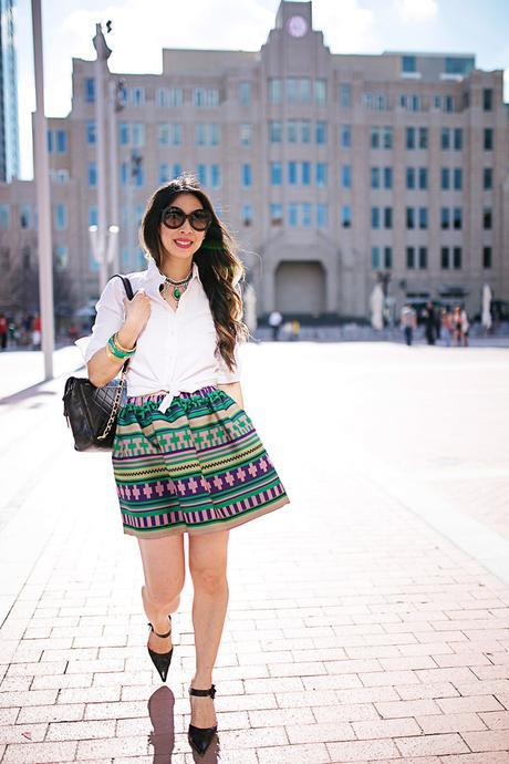 style of sam, msgm aztec skirt, what to wear to a sip and see or baby shower,LULU FROST absinthe necklace, spring ootd