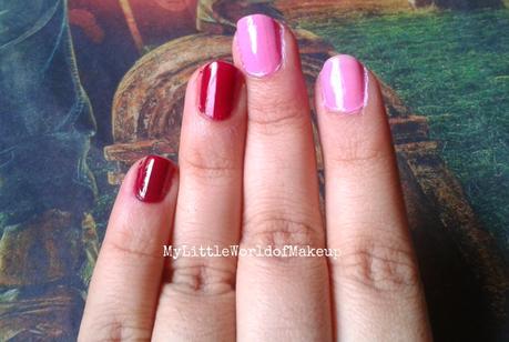 Oriflame The One Long Wear Nail Polish in Strawberry Cream and Ruby Rouge Review