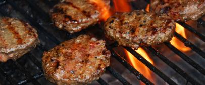 Hamburgers on barbeque