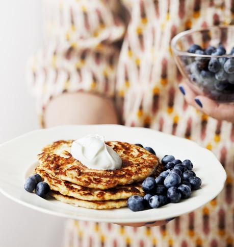 LCHF Pancakes with Berries and Whipped Cream