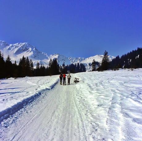 The winter hiking trail to the Schwarzwasserhütte makes for a great day hike in the Kleinwassertal in Austria.