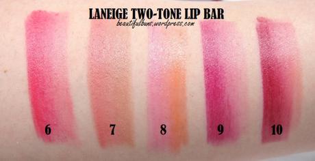 Laneige Two-tone lip bar swatches  (5)