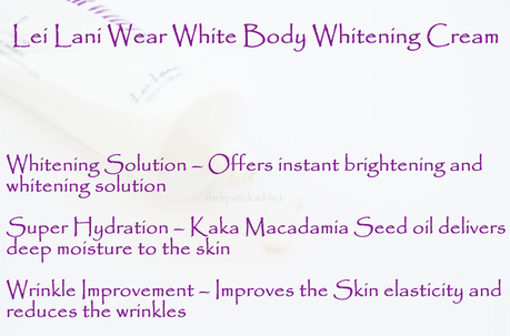 Skin Whitening | Lei Lani Wear White Body Whitening Cream