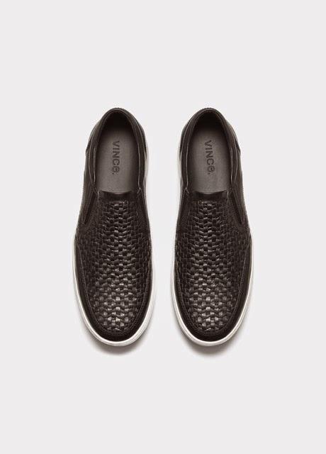 The Clean Slip:  Vince Baxter Mixed Leather Slip-On Sneaker