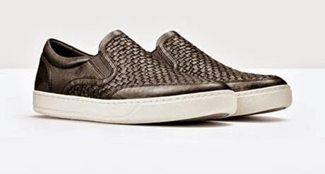 The Clean Slip:  Vince Baxter Mixed Leather Slip-On Sneaker