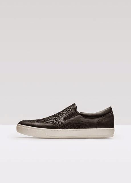 The Clean Slip:  Vince Baxter Mixed Leather Slip-On Sneaker