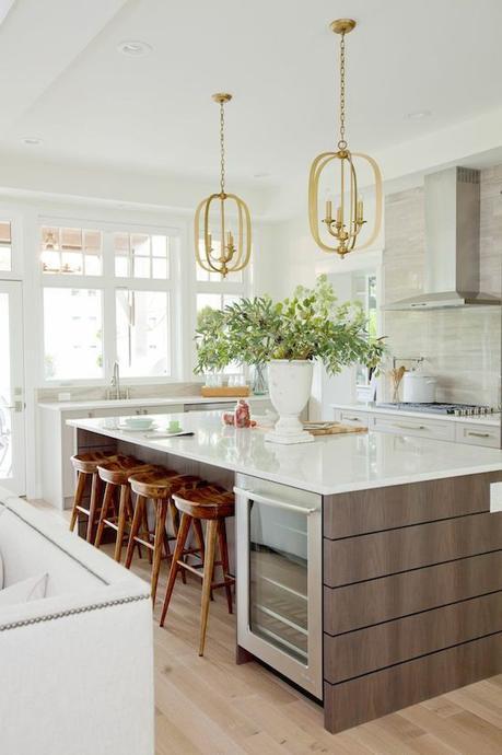 Home | Jillian Harris, light gray cabinet, faux tile wood floors, gray and pink bathroom, pink and grey bathroom