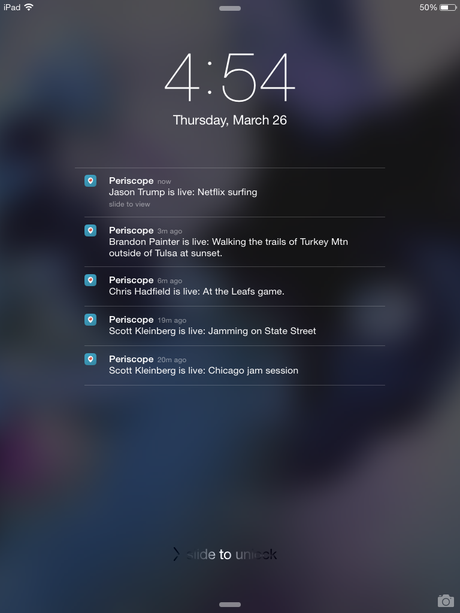What periscope notifications look like