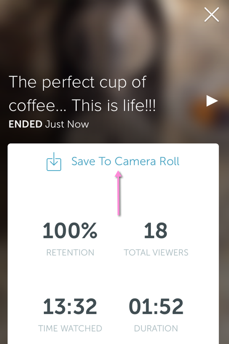 How to save periscope broadcast to camera roll