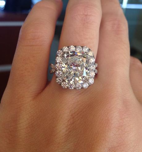 Cushion Cut Halo Engagement Ring