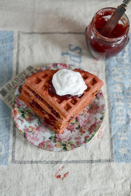 Beet Waffles by With The Grains