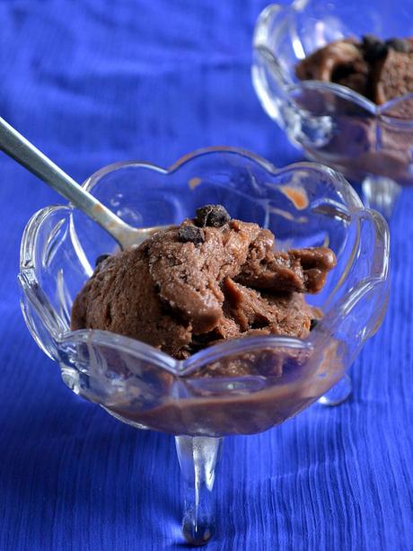 banana chocolate ice cream - eggless icecream