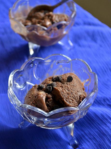 banana chocolate ice cream - eggless icecream