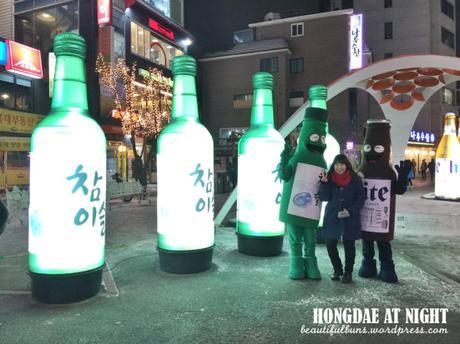 Hongdae night time soju bottles