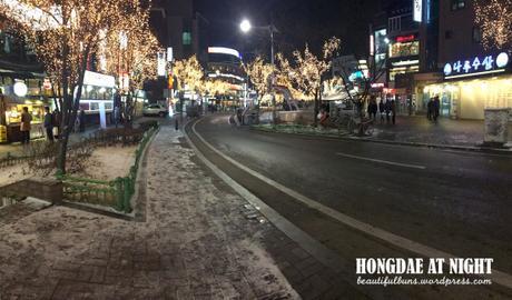 Hongdae night time winter