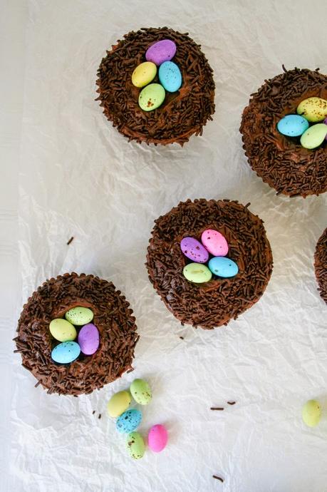 CHOCOLATE EASTER NEST CUPCAKES