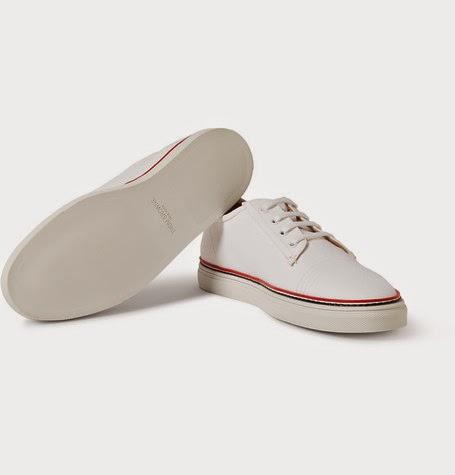 Fair Trade? Winter For Spring Whites:  Thom Browne Striped Canvas Sneaker