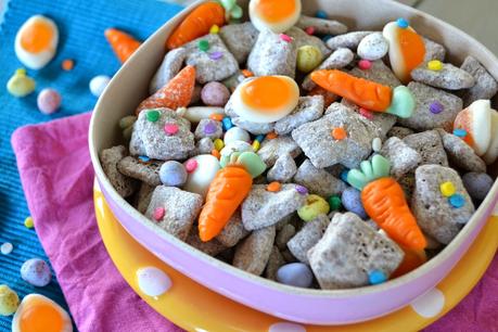malt cereal coated in milk chocolate and icing sugar and tossed with Easter treats