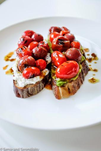 Tartine of Grilled Tomato Medley and Ricotta Cheese