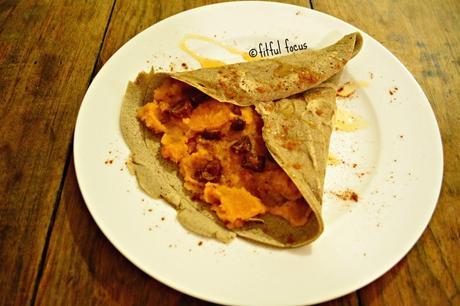 Sweet Date & Potato Crepe, gluten free via @FitfulFocus