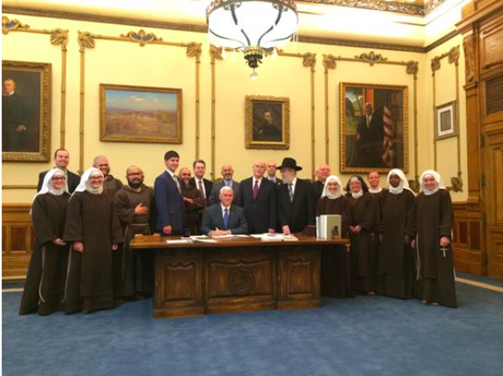 Grinning Nuns and Friars Standing Beside Anti-Gay Bigots: The Discussion the U.S. Catholic Church Should Be Having about Indiana, But Refuses to Have