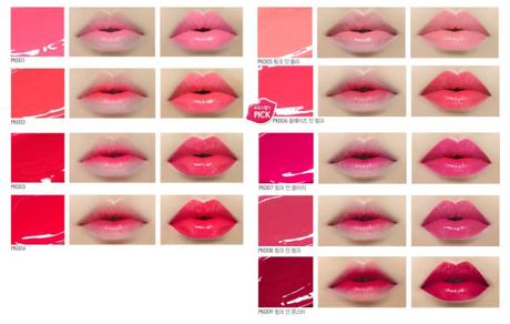 Etude House Color Liquid Lips Swatch combined PK