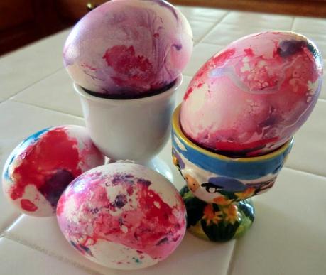 Easter Eggs Dyed with Nail Polish