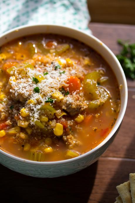 Minestrone with Corn & Quinoa | sweetpeasandsaffron.com @sweetpeasaffron #knorr #sponsored