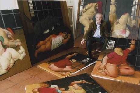 Interview with Botero En su estudio de Paris con cuadros de la serie de ABU GHRAIB 2005 001 21