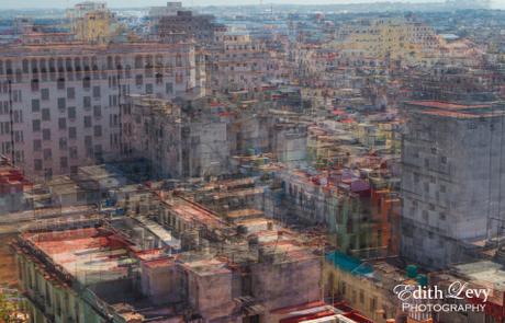 Havana, Cuba, rooftops, multiple exposure, travel photography