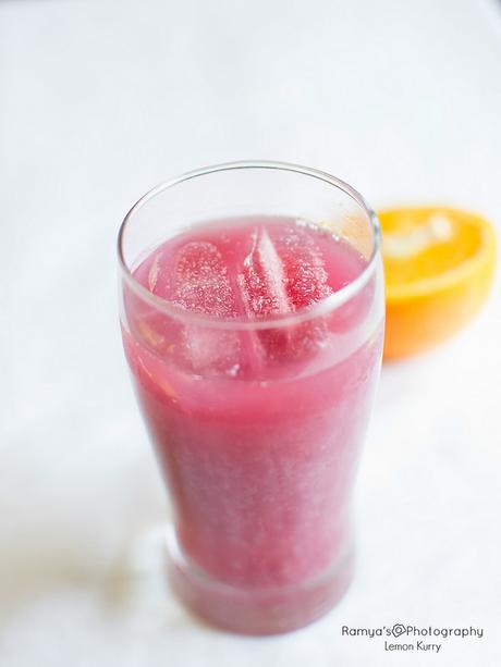 pomegranate orange juice - summer drinks